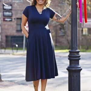 Karina Cecelia style dress in Midnight Blue